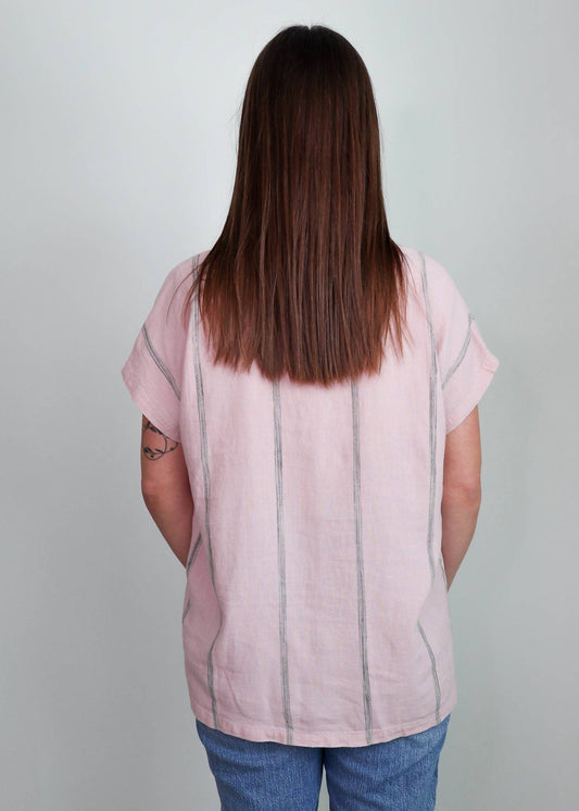 Splendid - Giada Short Sleeve Point Collar Button Front Shirt