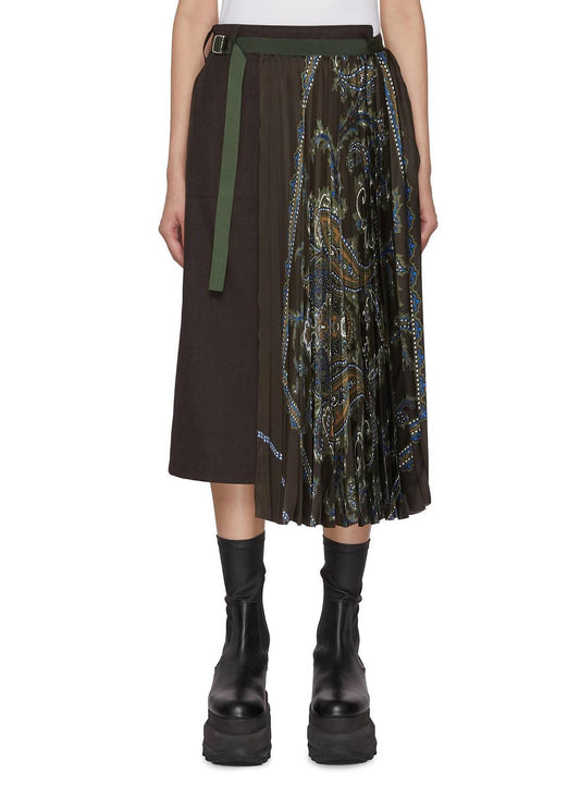 Sacai - Hybrid Paisley Print Skirt