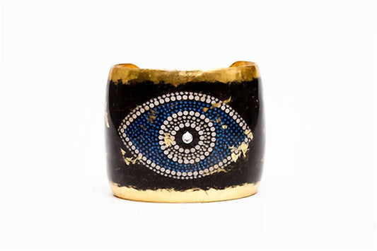 Avenue Chic - Women's Gold Leaf Evil Eye Cuff