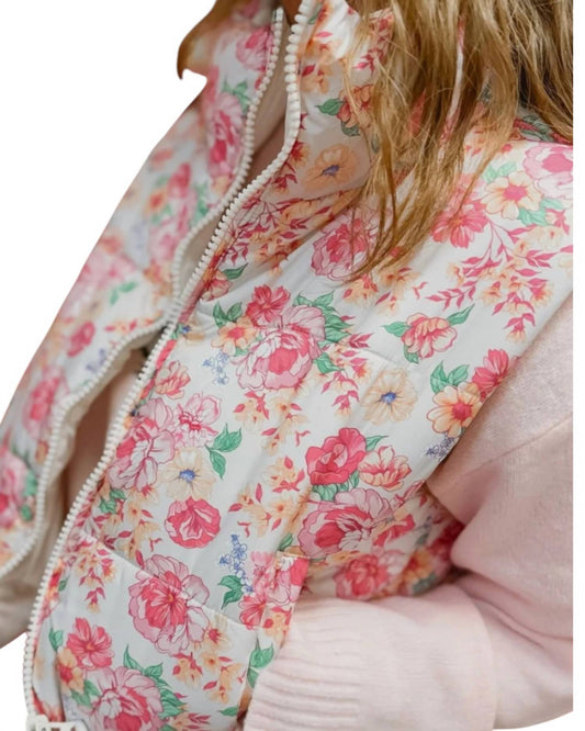 Simply Southern - Women's Doorbuster Floral Puffer Vest