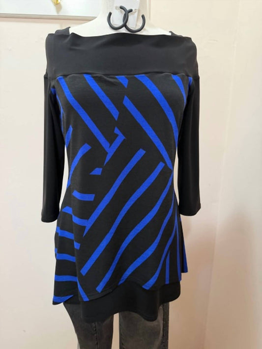 Joseph Ribkoff - Women's Off Shoulder Elbow Sleeve Print Tunic