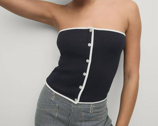 Veronica Beard - Strapless Button Top