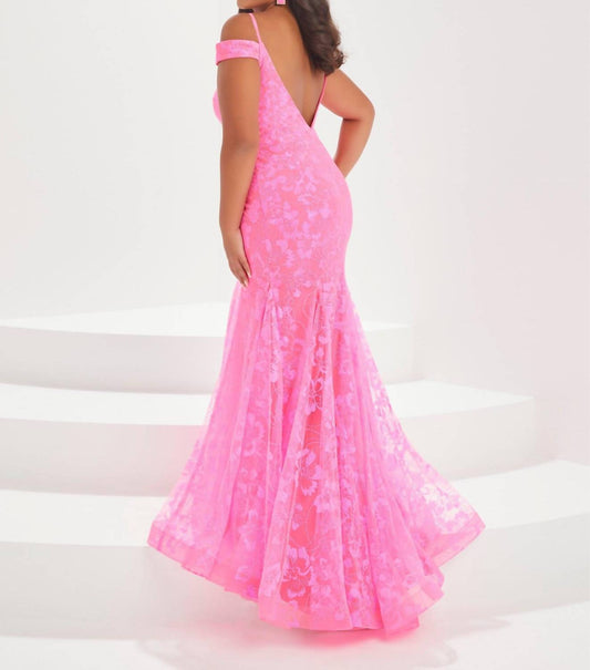 Tiffany Designs - Glitter Cold Shoulder Gown