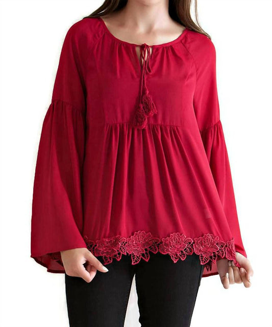 Entro - Tassel Tie Babydoll Blouse