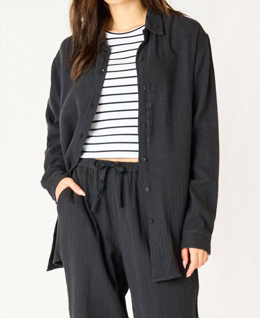 Dex - Gauze Long Sleeve Button Down Blouse