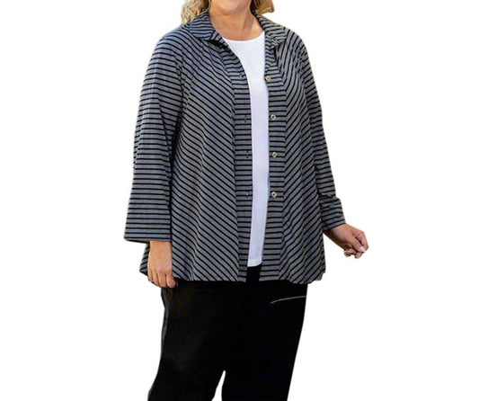On The Plus Side - Long Sleeve Gemma Shirt Jacket - Plus Size