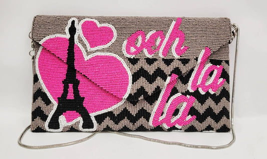 Ricki Designs - BEADED A OOH LA LA POP ART CLUTCH