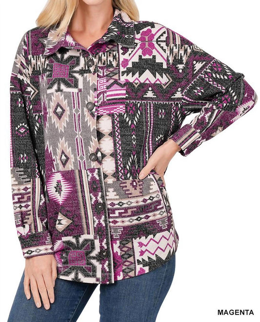 Zenana - Aztec Oversized Shacket