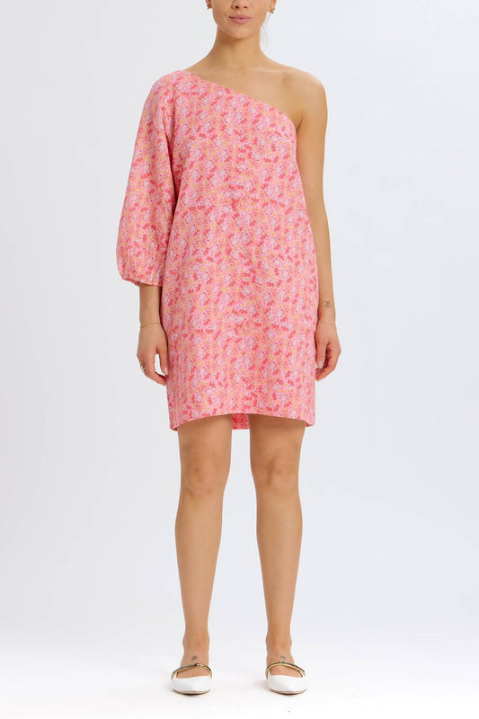 Something Navy - Mini Floral One Shoulder Dress