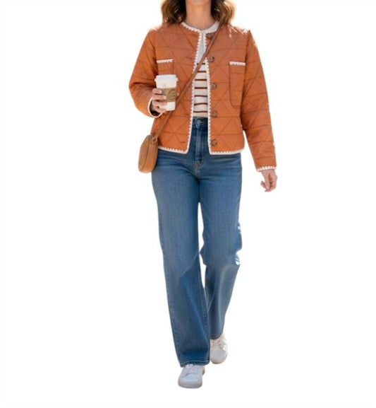 Ee:Some - Women's Scallop Trim Quilted Jacket