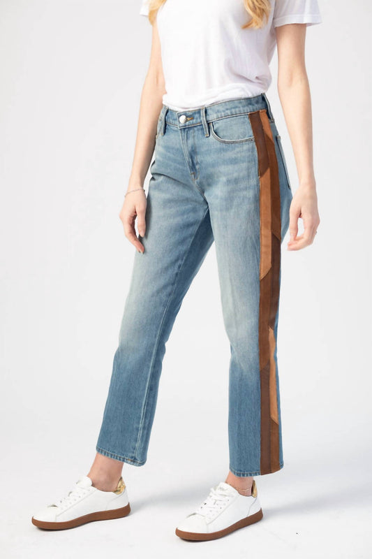 Frame - Le High Straight Leather Tux Jeans
