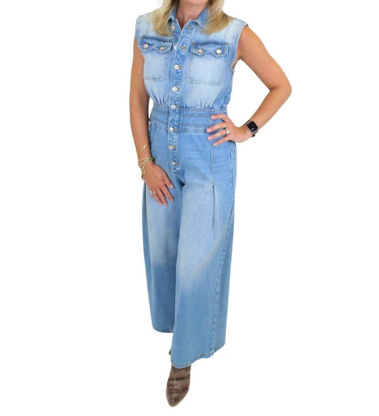 Ee:Some - Wide Leg Denim Jumpsuit