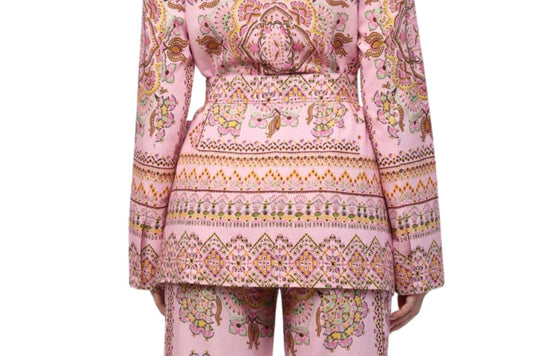 Fate - Border Print Linen Blend Blazer