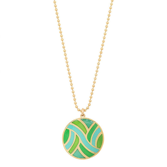 Jessica Elliot - Women's Large Round Enameled "Swirl" Pendant Necklace