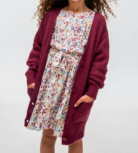 Mayoral - Girls' Metallic Knit Cardigan