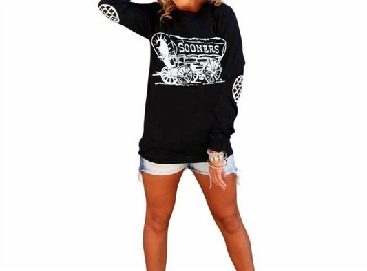 Gameday Couture - University of Oklahoma Elbow Patch Tee