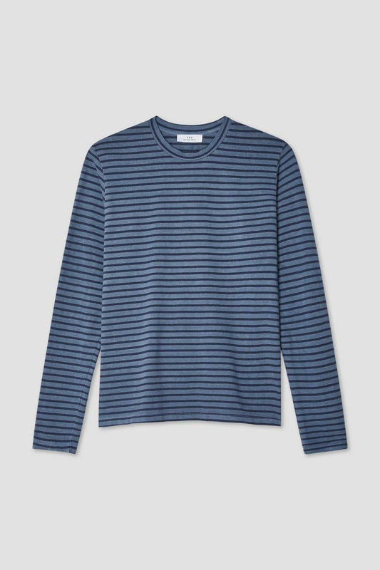 Save Khaki United - Men's Long Sleeve Organic Hemp Stripe Crew Tee