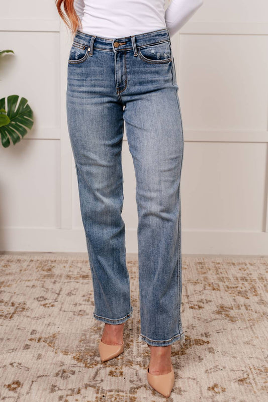 Judy Blue - Mid Rise Cell Phone Pocket Dad Jeans