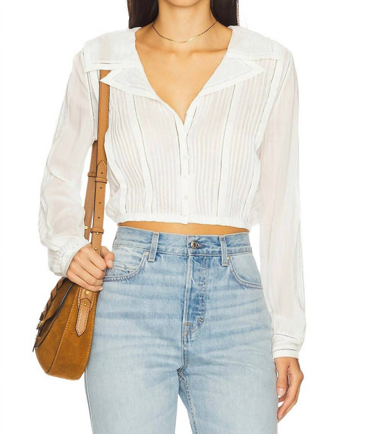 Favorite Daughter - Cropped Button Down Daisy Top