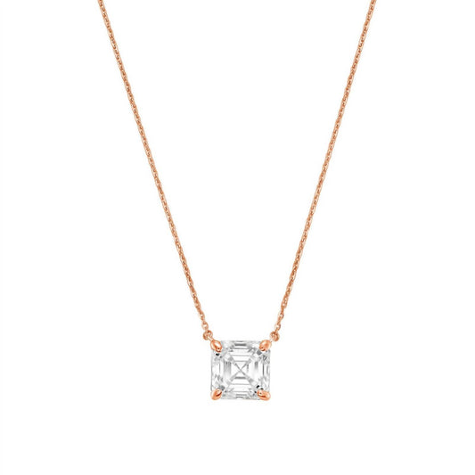 Diana M Jewels - 5.00 Ct East–west Lab-grown Asscher Cut Diamond Necklace