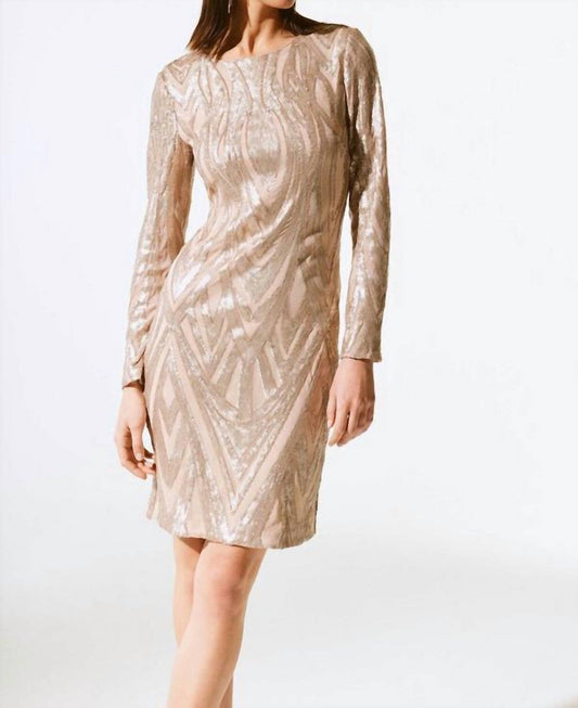Joseph Ribkoff - Placement Sequins Sheath Dress