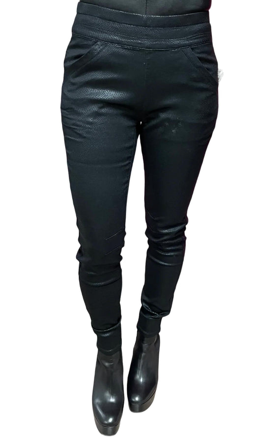 Faux Skin Flat Front Jogger Pant