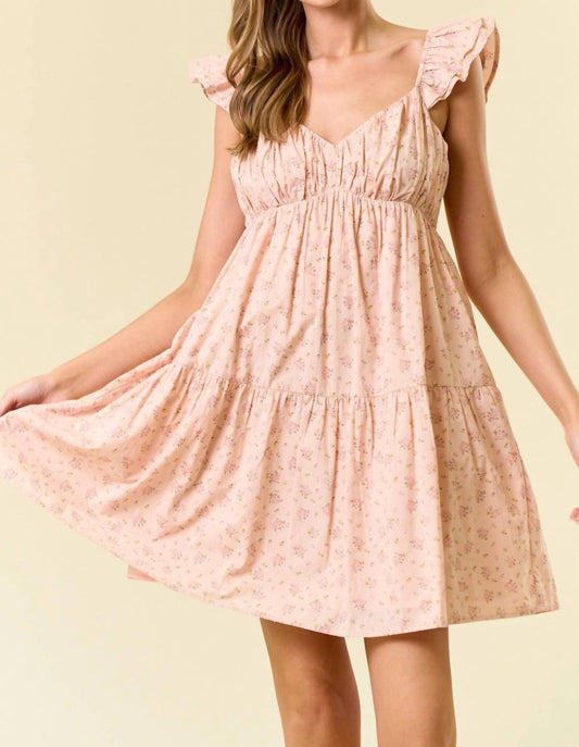 Doe And Rae - Cotton Floral Mini Dress With Side Pockets