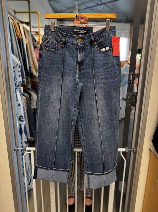 Blue Revival - WOMEN'S CUFFED MID RISE WIDE LEG JEANS