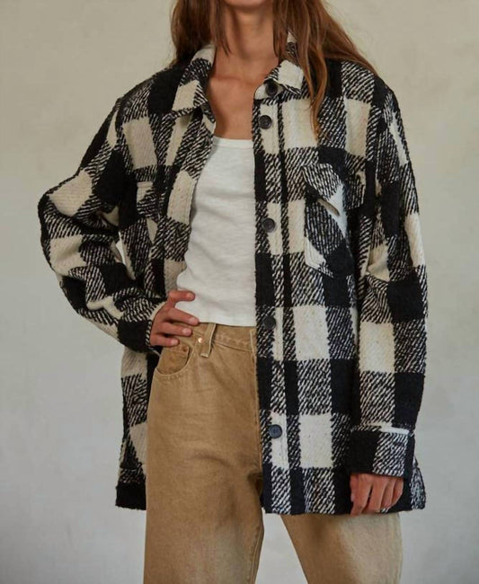 By Together - Women's Woven Wool Polyester Button Down Shirt Jacket