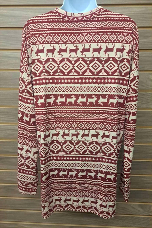 Cherish - Women's Reindeer Long Sleeve Button Top