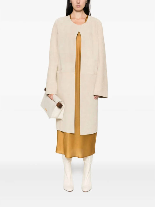 Toteme - Collarless Suede Coat