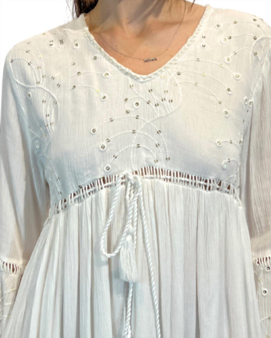 Paani - Solid Mini Dress With Sequence