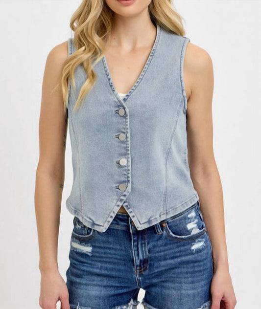 Risen - Denim Button Down Vest