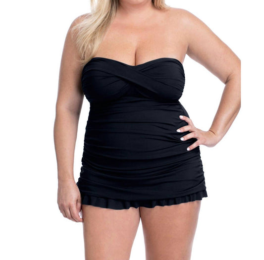 Profile By Gottex - Cross Over Bandeau Strapless Swimdress