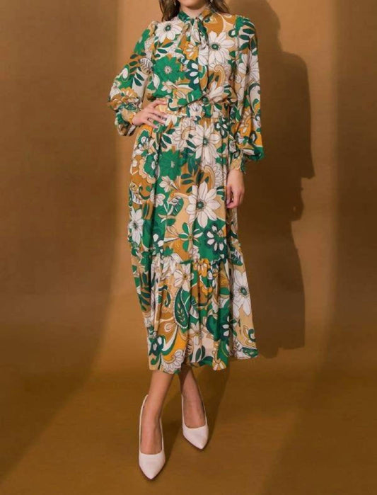 Flying Tomato - Floral Printed Woven Midi Dress