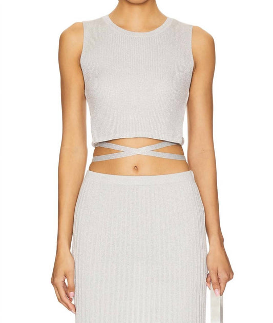 525 America - Stevie Cropped Lurex Tie Tank