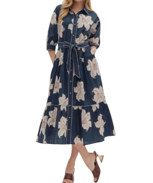 Entro - Floral Print Midi Dress