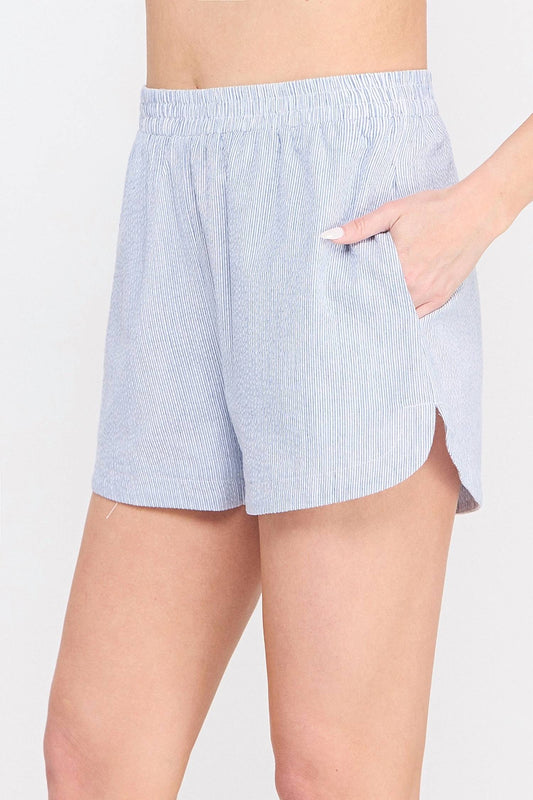Allie Rose - Pinstripe Linen Shorts