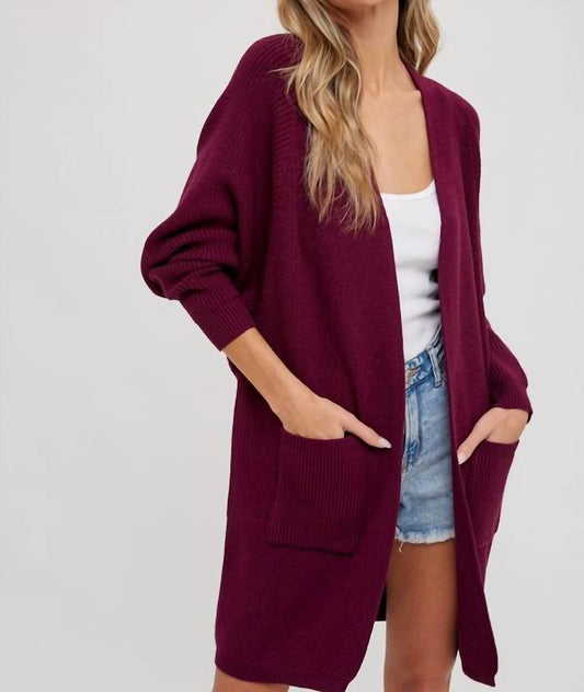 Bluivy - Open Front Batwing Sleeve Cardigan