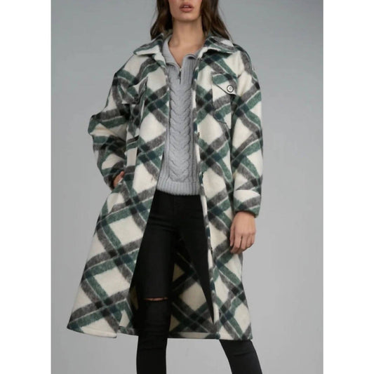 Elan - Oversized Plaid Shirt Jacket