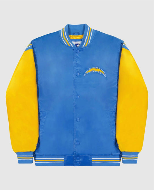Starter - Men's Angeles Chargers Varsity Satin Full-snap Jacket