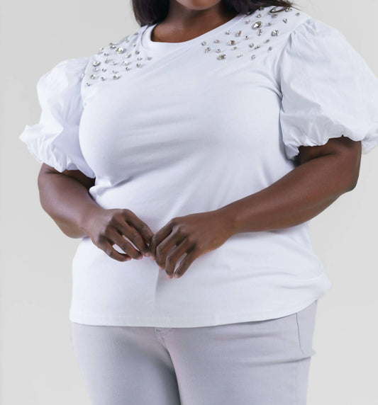 Joh - Runa Pointe Knit Top With Diamond Studs