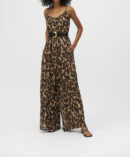 Joseph Ribkoff - Animal Print Belted Chiffon Jumpsuit