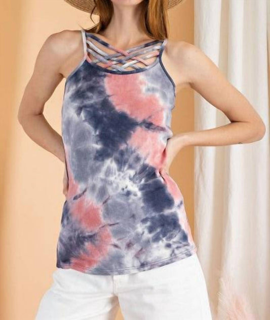 Tie Dye Criss Cross Plus Camisole