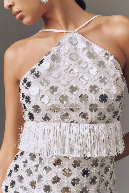 Saylor - Hezly Sequin Fringe Mini Dress