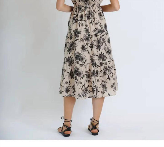 Downeast - Nadine Floral Print Short Sleeve Midi Dress