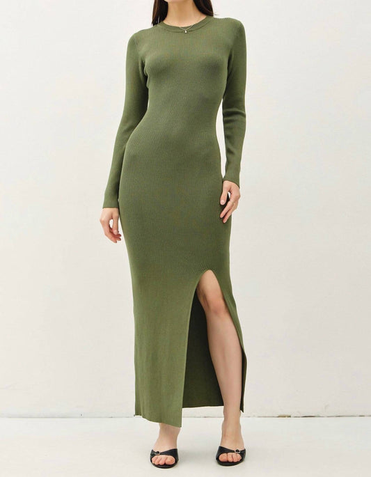 Nyland - Mira Longsleeve Maxi Sweater Dress W/ Slit