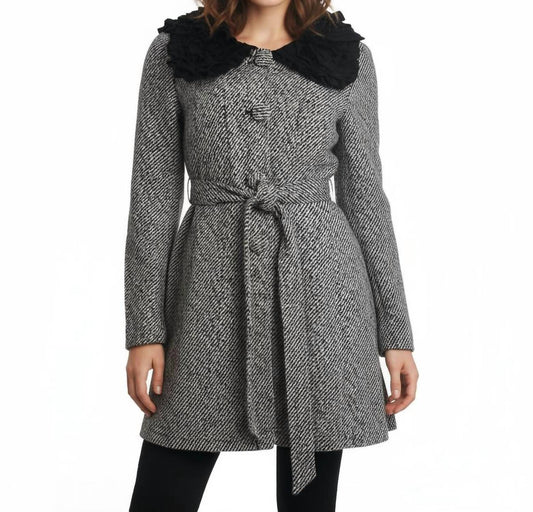 Ryu - Flower With Waist Tie Collar Jacket