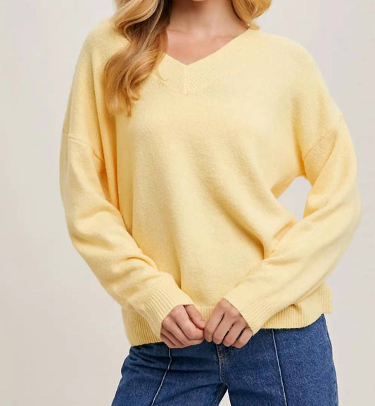 Bluivy - V-Neck Soft Knit Sweater Pullover