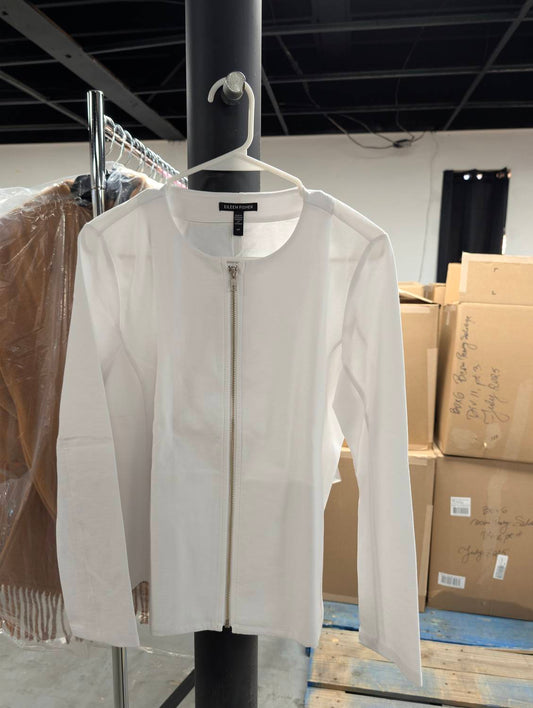Eileen Fisher - EILEEN FISHER ROUND NECK ZIP-UP JACKET